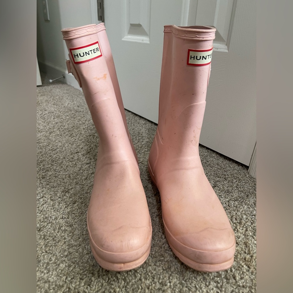 Hunter Blush Pink Waterproof Boots
